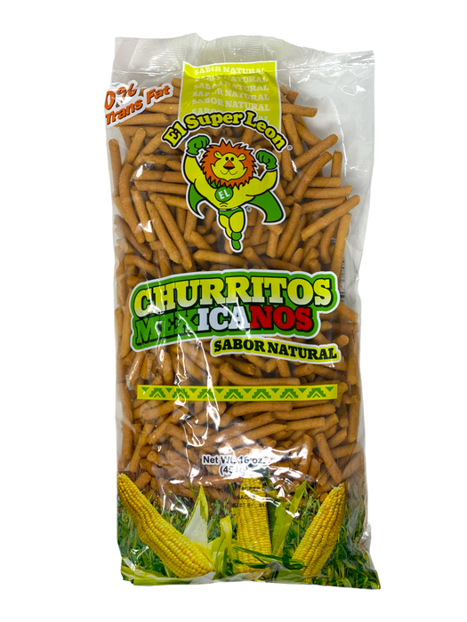 Churritos Mecxicanos Natural / El Super Leon / 16 oz Bag