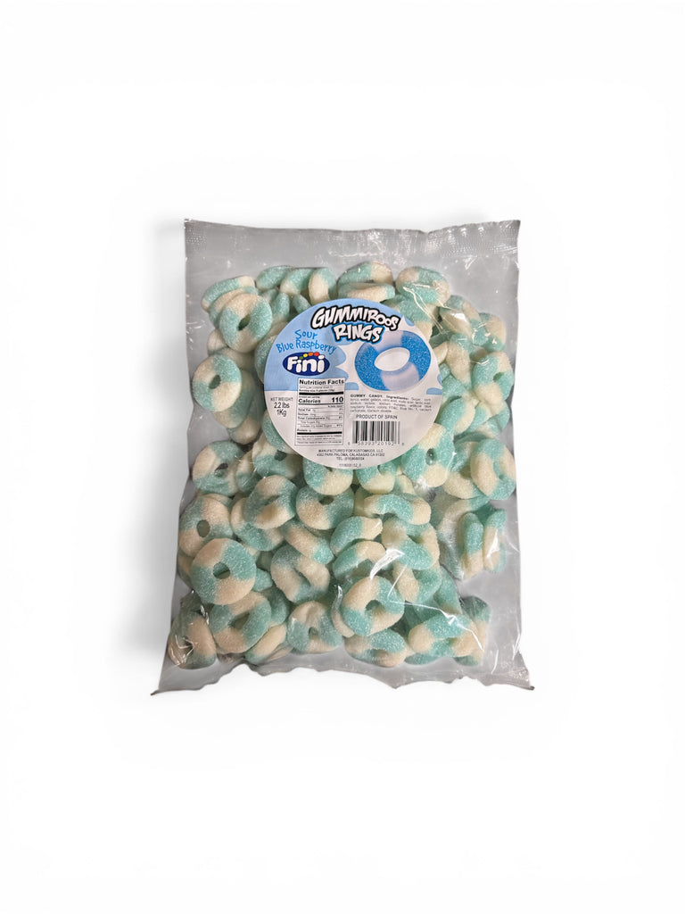 Fini Blue Raspberry Gummiroos Rings – Sandy’s Imports