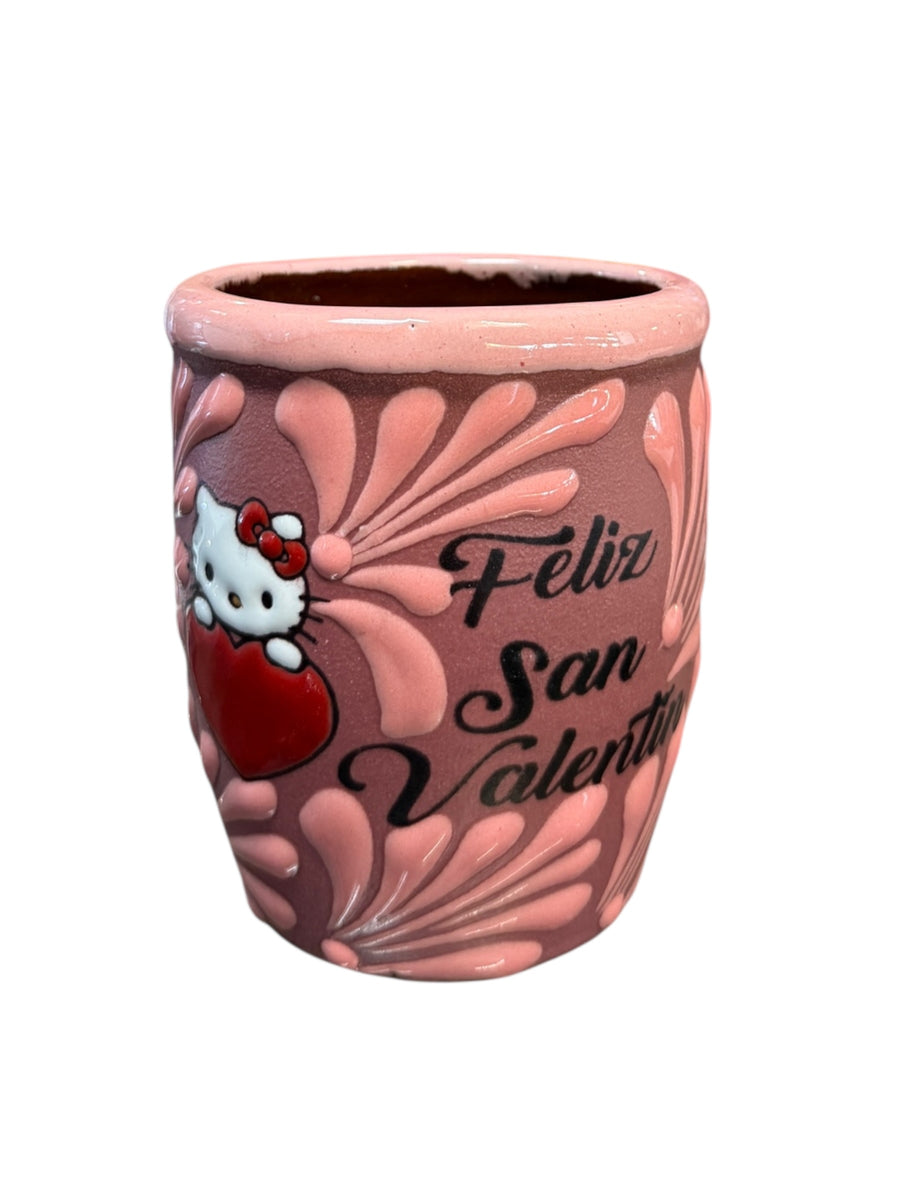 Feliz San Valentín Hello Kitty Mug – Hand-Painted Pink Taza
