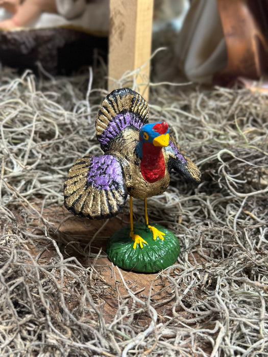 Clay Peacock Figure For Nativity Scene