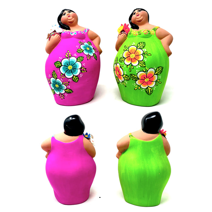 Gorditas de Ceramica / Hand Painted Chubby Maria Dolls