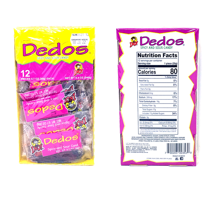 Dedos/ Fingers Spicy And Sour Candy
