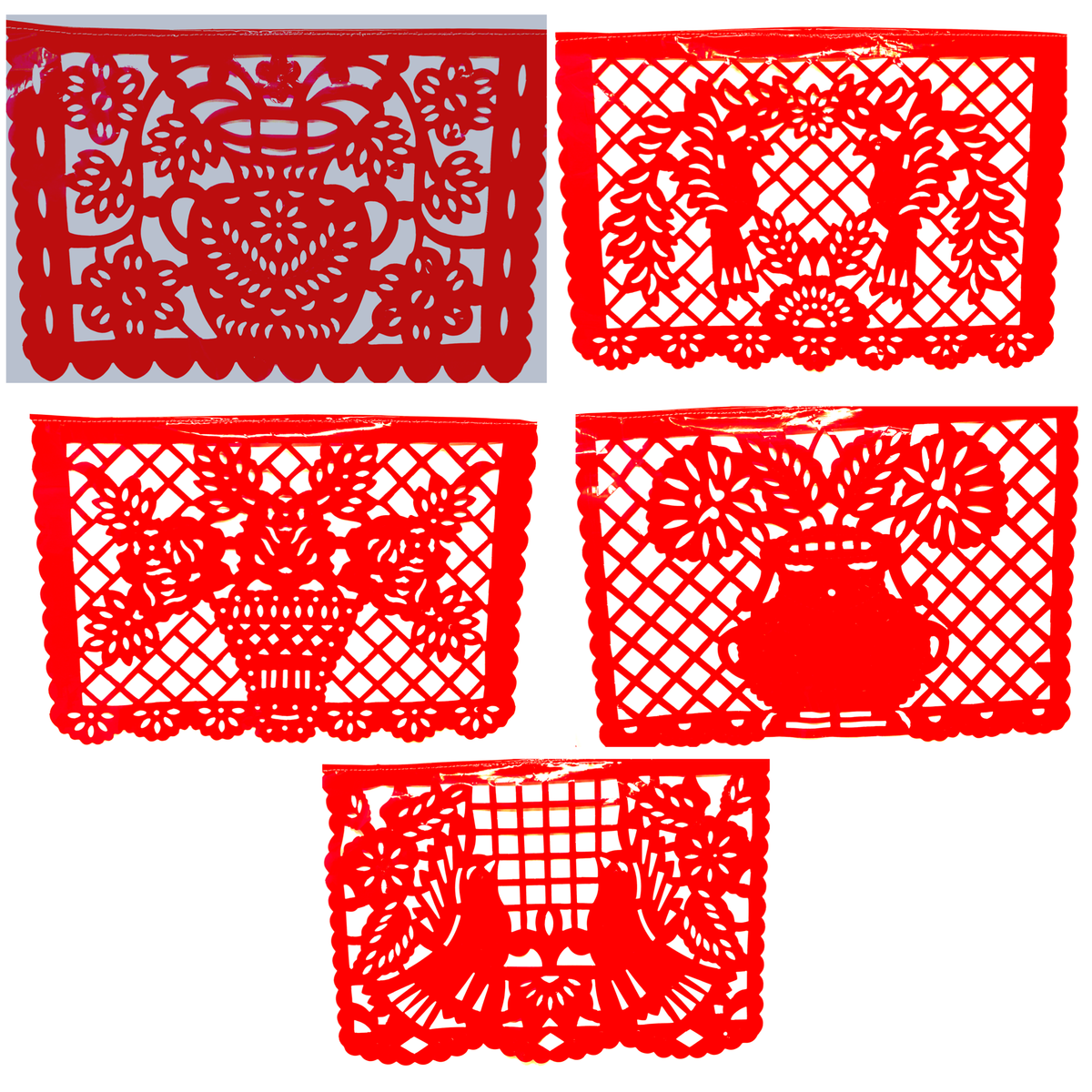 Plastico Picado ROJO/ Mexican Plastic Party Banner RED Sandy’s Imports