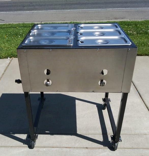 6 1/3 tray food warming cart
