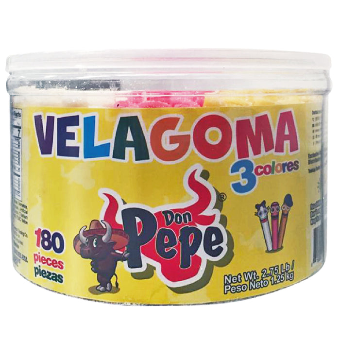 Don Pepe 3 Colores Leche Velagoma 180pcs/Don Pepe  3 Colors Milk Jelly Candles 180pcs