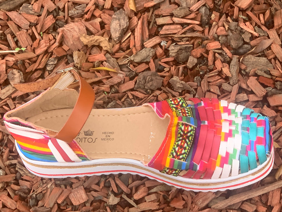 Women’s Mexican Striped Handmade Huaraches Wedge Sandals