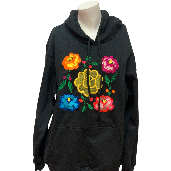 Mexican Embroidered Hoodie Sweater Pullover-Sudadera Bordada