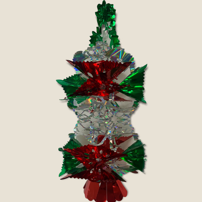 Arbol De Navidad Decoracion/ Tri Color Mexican Christmas Tree Decoration/ Plastic Metallic Hanging Decoration
