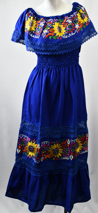 Embroidered Campesina Mexican Handmade Authentic Dress