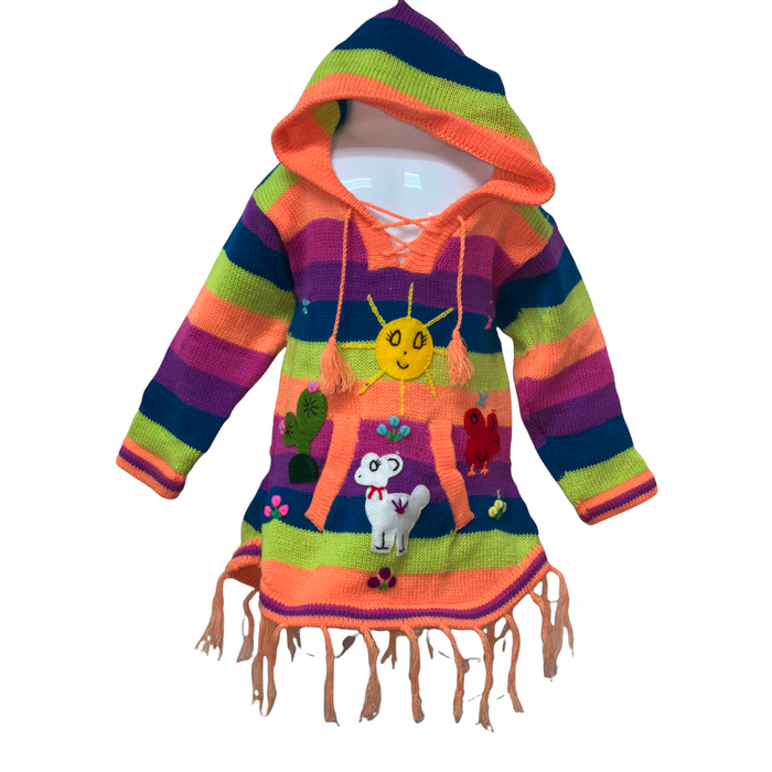 Childrens Wool Sweater Pullover Hoodie, Toddler Hoodies, Colorful Kids Jacket, Peruvian wool childerens sweater