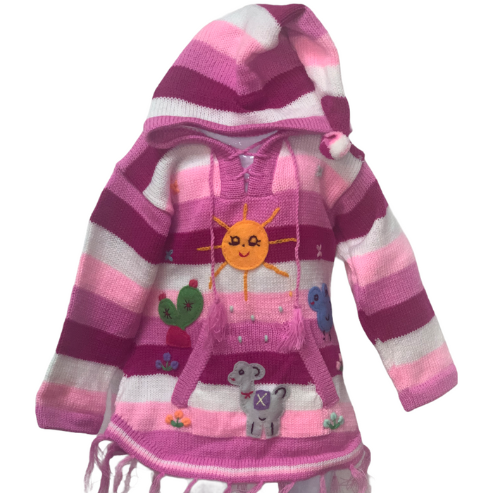 Childrens Wool Sweater Pullover Hoodie, Toddler Hoodies, Colorful Kids Jacket, Peruvian wool childerens sweater