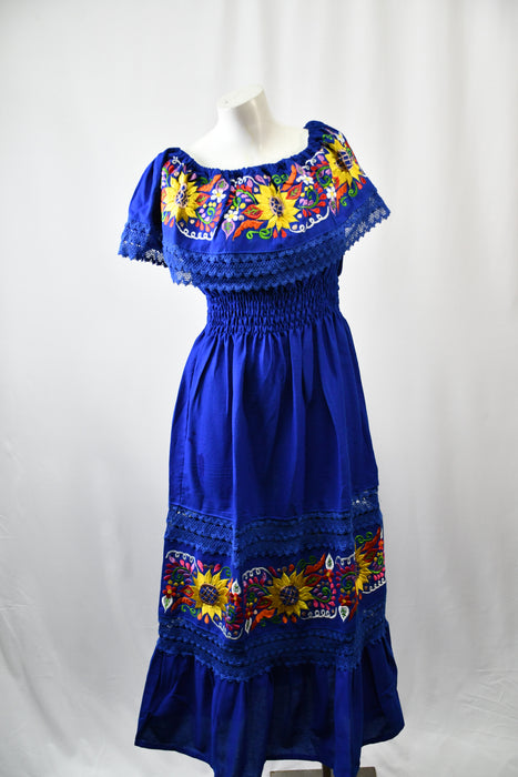 Embroidered Campesina Mexican Handmade Authentic Dress