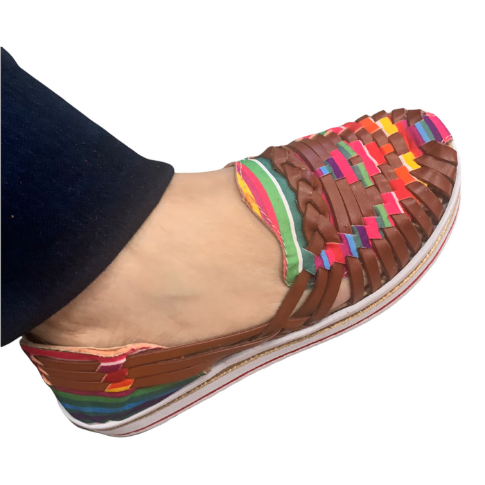 Mexican Wedge Serape Women’s Huaraches Serape Flats Shoes