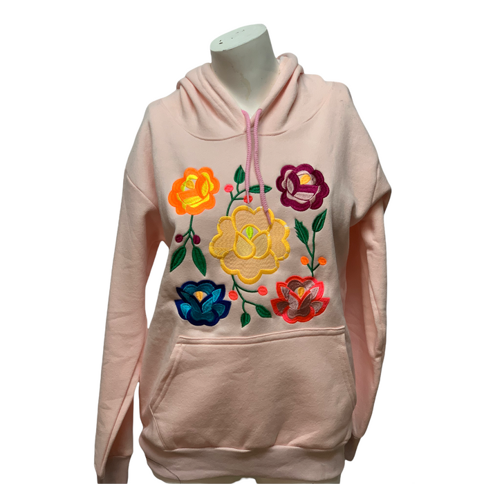 Mexican Embroidered Hoodie Sweater Pullover-Sudadera Bordada