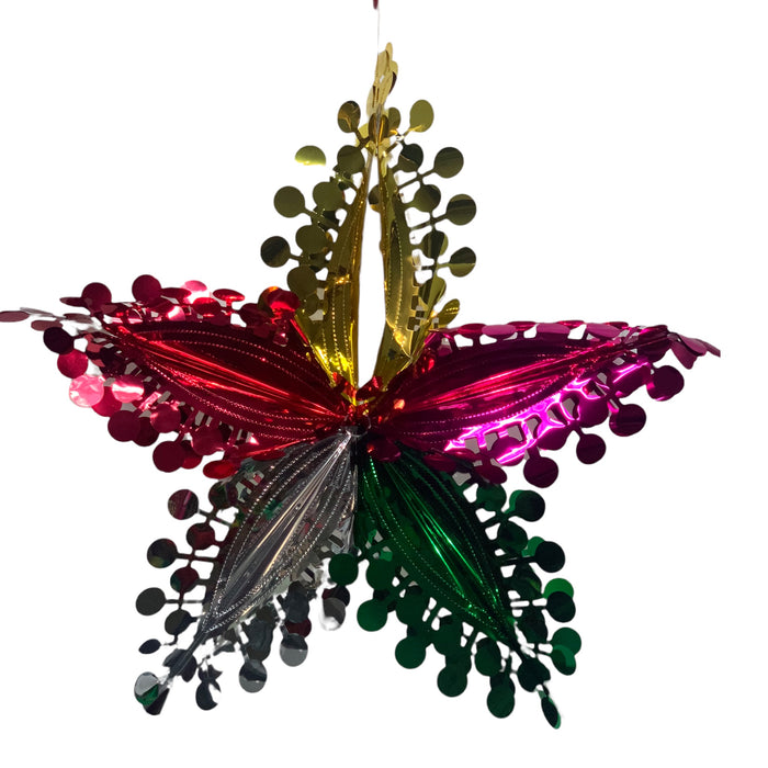 Multicolor Metallic Star Decoration/ Christmas Decorations/ Estrella Metallica para Navidad