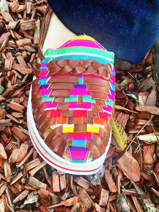 Mexican Wedge Serape Women’s Huaraches Serape Flats Shoes